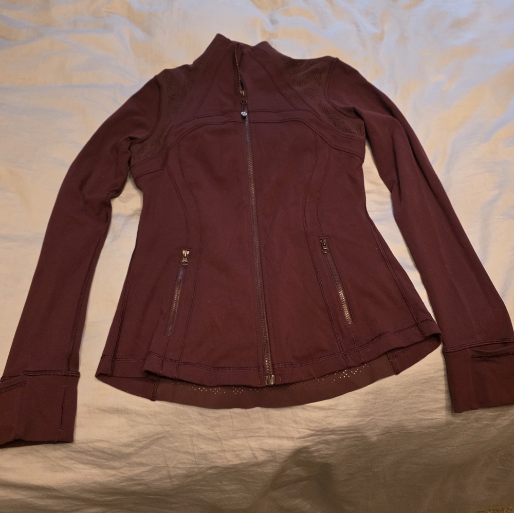 Maroon Lululemon Tailored Zip Jacket